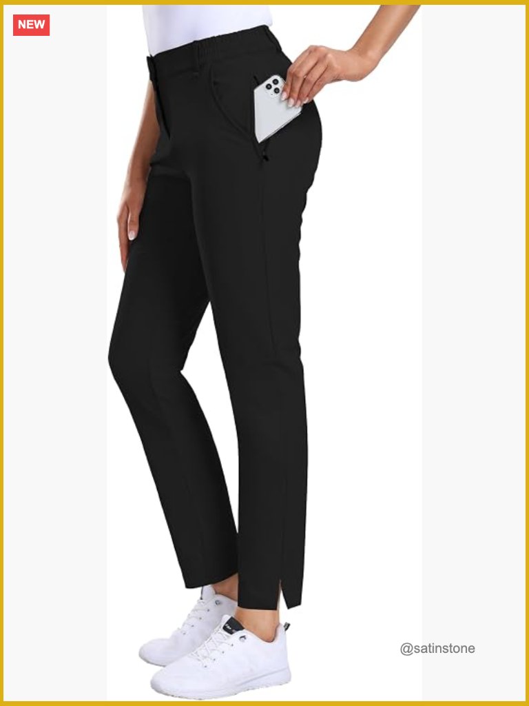 Womens Golf Pants Stretch Work Ankle Pants Quick Dry Straight Hiking